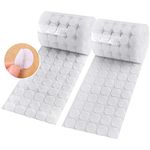 Oligitdi Velcro Tape with Adhesive 100 Pairs Dots Hook and Loop Self Adhesive Back Coin Fasteners with Waterproof Sticky Glue (2 cm Diameter) (White)