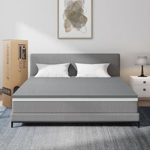 BedStory Firm Mattress Topper King 4 inch，Bamboo Charcoal Memory Foam Mattress Topper Firm King Size for Back Pain & Pressure Relief, Gel Cooling Foam Bed Topper CertiPUR-US Certified