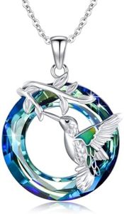 OHAYOO Ancla/colibrí/árbol de la vida, cadena de plata de ley 925 con colgante de cristal, joyería de moda, regalos para mujeres y niñas, Plata esterlina