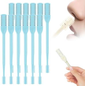 2-in-1 Nasal Hair Cutter, 2025 New Double Sided Nose Hair Knife, Portable Nostril Hair Remover Tool, 360° Rotating Nose Hair Trimmer with Ear Picker for Women and Men (Blue, 12 PCS)