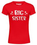 Hangout Hub Girl's Round Neck Regular Fit T-Shirt Big Sister (Red;Girls 12-14 Yrs ;) Pack Of 1 Kids Family T-Shirts, 12-14 Years