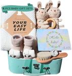 EAQ Baby Gifts Newborn,Baby Essentials for Newborn,Newborn Baby Girls Boys Gifts Basket Set New Baby Gifts Blanket Bath Towel,Baby Unisex Socks Gift Box (Green)