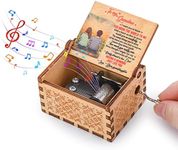 Fonture Wood Music Box, Wooden Hand Crank Musical Instrument with Melody You’re My Sunshine Gift for Birthday Christmas Holiday (Granddaughter to Grandma)