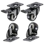 SWIIFT Polyurethane PU Swivel Caster Wheels with 360 Degree Top Plate, 2-inch - Pack of 4