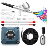 Oasser Airbrush Kit with Air Compressor, Dual Action 10.5 L/min 40 PSI Airbrush Set Gun, Air Brush for Nails, Makeup, Model, DIY