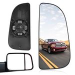 TOP-MAX 68067730AA Ram Passenger Right Side Lower Mirror Glass Replacement for 2010-2020 Dodge Ram 1500 2500 3500 4500 5500 Towing Mirror Model, Right Pass Convex Lower Mirror Glass with Bracket