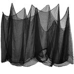 BokingOne Halloween Creepy Cloth, Black Scary Spooky Giant Cloth Stretchy Creepy Gauze -200x80inch for Halloween Parties Decorations Outdoor Indoor Haunted House Decor