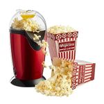 TRIDEO [𝟏𝟓 𝐘𝐄𝐀𝐑𝐒 𝐖𝐀𝐑𝐑𝐀𝐍𝐓𝐘] Aluminum Electric Popcorn Maker - Automatic Household Popcorn Machine with Stylish Design|Oil-Free Hot Air Popping System|Easy to Clean