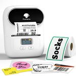 Label Maker Machine with Tape, Bluetooth Label Maker for Small Business, Retail, Mailing, Barcode, Clothing, Jerwerly, Thermal Label Printer Compatible with iOS Android System, with 1 Roll Label