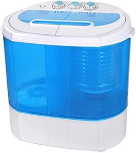 SUPER DEAL Small Portable Washing Machine 9.9lb Mini Compact Washer Twin Tub Laundry Machine Top Load Spinning and Washing Combo 6.57 FT Inlet Gravity Drain Hose