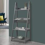 URBNLIVING Modena 4 Tier Wooden Ladder Storage Rack Display Stand Shelving Unit Bedroom (Grey)