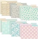 Juvale 12-Pack Pastel Decorative File Folders for Women & Girls, Cute Classroom Supplies, Office, Organization Letter Size, 1/3 Cut Tabs, 12 Patterns & Solids -11.5 x 9.5 Inch File Folders Letter Size