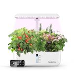 GARDENCUBE Indoor Hydroponics Growing System: 12 Pods Remote Control Herb Garden Customize Time with Auto LED Grow Light & Adjustable Height Plants Germination Kit Quiet - Gardening Gifts White