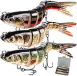 GOANDO Fishing Lures Topwater for Bass Trout Lifelike Multi Jointed Swimbaits Fishing Accessories Slow Sinking Swimming Bass Fishing Lure for Freshwater or Saltwater Fishing Gifts for Men