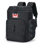 Insulated Cooler Backpack for Men Women - 48 Cans Tactical Double Deck Cooler Bag Leakproof, Large Heavy Duty Soft Lunch Backpack, Waterproof Ice Chest Backpack for Camping Hiking Beach Picnic, Black