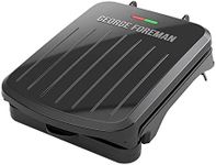 George Foreman 2-Serving Classic Plate Electric Indoor Grill and Panini Press, Black GRS040B