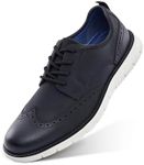 Cestfini Black Mens Dress Shoes Casual Oxford Shoes Dress Sneakers Comfortable Business Wingtip Brogue Office Shoes XXDX003M-RT-US-MATTE Black-9