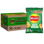 Walkers Salt and Vinegar Crisps, 32.5 g (Case of 32)