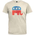 Old Glory Distressed Republican Elephant Logo Cream Adult T-Shirt - X-Large