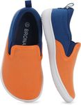 BRONAX Toddler/Little Kid Wide Toe Box Barefoot Shoes | Minimalist Sneakers for Boys/Girls | Zero Drop, Orange/Blue, 8 Toddler