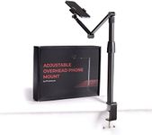 PHOTOMYNE Adjustable Overhead Phone Mount with Clamp | Hands-Free scanning for Slides Negatives & Photos - Black