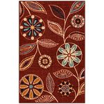 Maples Rugs Reggie Floral Kitchen Rug - Made in USA - Washable, Non Slip Throw Mats for Entryway and Foyer, 2'6 x 3'10, Merlot