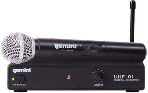 Gemini UHF-01M F1 Handheld Wireless Microphone System - Channel 1 - Professional Karaoke, DJ, and Podcast Mic