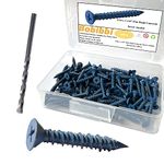 Bobibbi 3/16 x 1-1/4" Flat Head Concrete Screw Anchor, for Anchoring to Masonry, Block or Brick (100Pcs)