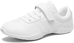 HWJHMX White Cheer Shoes for Girls Youth Cheerleading Shoes Cheering Cheer Sneakers Cheerleaders Athletic Lightweight Comfortable Flats Breathable Soft Kids Cheer Shoes Size