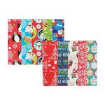16 Large Sheets of Christmas Gift Wrap - 50cm x 70 cm - 10 Designs