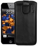 mumbi Genuine Leather Case Compatible with iPod Touch 5G / 6G / 7G Black