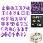 40 Pcs Fondant Letter Cutters Set, Plastic Icing Alphabet, Numbers, and Characters Cutters Cake Decoration, Sugarcraft and Pastry Mold Patterns DIY Décor