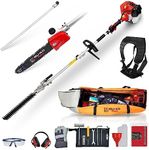 BU-KO 52cc Long Reach Petrol Hedge Trimmer and Pruner Saw with 75cm Extension Pole and Toolbag for Convenient Storage, Ultimate Garden Tool for Precision Cutting, Trim Hedges and Prune with Ease