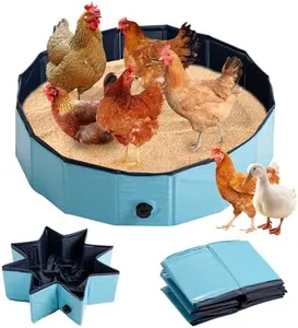 Chicken Dust Bath Tub Chicken Coop Cleaner Container Essential Chicken Coop Accessory (32 * 8 In)