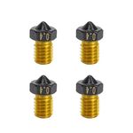 4 PCS 0.4mm Non Stick PTFE Coated m6 Nozzle, Compatible with Anycubic Kobra Mega S X Chiron, Prusa i3 MK3S Prusa Mini Mini+ Extruder V6 Hotend 3D Printer (4 PCS)