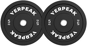 Verpeak 5KG x 2 Weight Plate Bumper Olympic Rubber Coated Home Gym Set Barbell Dumbbell