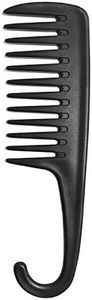 Wapodeai Wide Tooth Comb Shower Comb With Hook, Good for Curly Hair Wet Dry, Premium Tangle Free Combs Black.