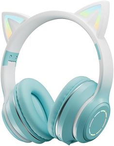 Namioka Kids Over Ear Headphones,Universal for Adults and Children,Wireless Headphones Kids,Bluetooth 5.3,Catbluetooth Kids Headphones,Suitable for Mobile Phones/Tablets/Computers,Green