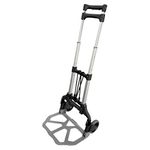 Amtech S5642 75kg Folding Sack Truck, 64cm-100cm Adjustable Telescopic Handle Lifting Trolley with Aluminium Foot Plate