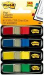 Post-it Flags, 35/Dispenser, 4 Dispensers/Pack, .47 in Wide, Assorted Primary Colors (683-4)