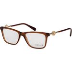 Versace VE 3299 B 5324 Eyeglasses Transparent Brown 53MM, Transparent Brown, 53/17/140