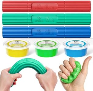 FitBeast Flex Therapy Bars and Therapy Putty Set, Hand Therapy and Grip Strength Training for Finger, Wrist & Forearm Exercise