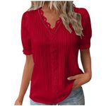Summer Tops Red Cotton for Women UK T-Shirts Elegant Western Blouse Tops and Blouses Vintage Blouses for Women UK Next Ladies White T Shirts Size 16 Womens Plus Size Tops 22/24