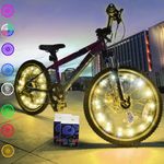 TINANA 2-Tire Pack LED Bike Wheel Lights Ultra Bright Waterproof Bicycle Spoke Lights Cycling Decoration Safety Warning Tire Strip Light for Kids Adults Night Riding