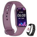 IOWODO Smart Watch Women Men, Fitness Watch with Heart Rate/Blood Oxygen/Sleep Monitor/Custom Dials, 5ATM Waterproof Step Counter Watch with 24 Sport Modes Fitness Tracker for Android iOS - Purple