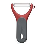 Zyliss Y Shaped Soft Skin Peeler, Extra Sharp Fruit/Vegetable Peeler with Sustainable Wheatstraw Comfy Grip, Cover for Safety, Stainless Steel, Dishwasher Safe
