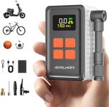SAILHAPI Mini Bike Tire Pump (150PSI Fast Inflation with Guage) (Presta and Schrader Valve) Portable Electric Air Pump for Road and Mountain Bicycle, E-Bike, Motorcycle, Sports Ball