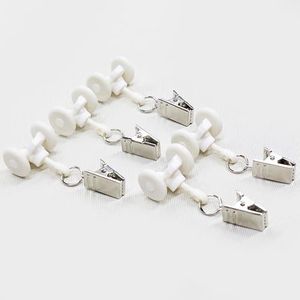 Room/Dividers/Now Curtain Track Pinch Clips - Curtain Rail Ceiling Gliders Set - Plastic Body and Wheels with Steel Pinch Clips - Glider Pinch Clips for Curtains (Pack of 10)