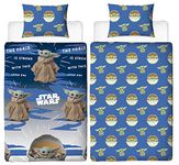 Baby Yoda Single Duvet Cover | Star Wars Mandalorian Night Duvet | Officially Licensed Microfibre Reversible Two Sided Design