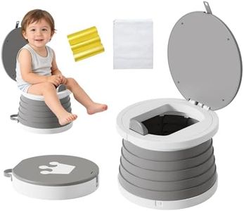 Portable Foldable Toddler Travel Potty - Medium Potty Seat, Emergency Toilet for Car Camping Hiking, Lightweight Potty Chair for Indoor Outdoor Toddler Use (Gray)